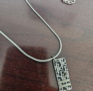Christian Dior Trotter Silver-tone Rectangular Pendant
